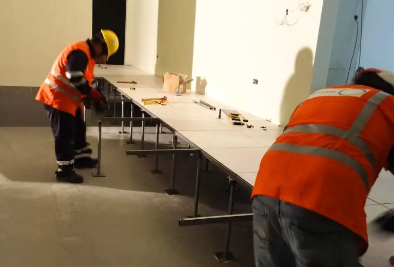 Proyecto de piso técnico elevado realizado para Banco de la Nación.